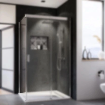 Breuer Seitenwand Für Schiebetür Panorama Chrom Klarglas 80 Cm 4 Breuer Seitenwand Für Schiebetür Panorama Chrom Klarglas 80 Cm – Bild 2