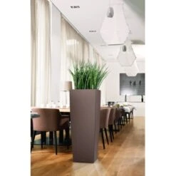 Lechuza Pflanzgefäß Cubico Alto Premium 40 Cm X 40 Cm Espresso Metallic -Familie Produkt Geschäft 261653 4186 4