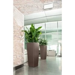 Lechuza Pflanzgefäß Cubico Alto Premium 40 Cm X 40 Cm Espresso Metallic -Familie Produkt Geschäft 261653 4186 5