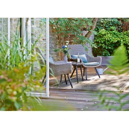 Balkonmöbel-Set Aliceville 3-teilig Polyrattan Grün-Grau 6 Balkonmöbel-Set Aliceville 3-teilig Polyrattan Grün-Grau – Bild 4