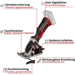 Einhell Power X-Change Akku-Mini Handkreisssäge TE-CS 18/89 Li Solo -Familie Produkt Geschäft 4006825646184 2171 03