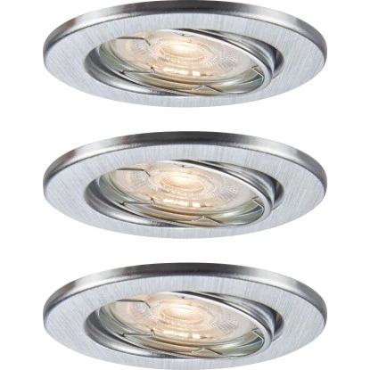 LED-Einbauleuchte 86R Metall Aluminiumfarben 3er-Set 3 LED-Einbauleuchte 86R Metall Aluminiumfarben 3er-Set