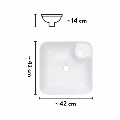 Baliv Aufsatzwaschbecken WBA-7010 43 Cm X 43 Cm 7 Baliv Aufsatzwaschbecken WBA-7010 43 Cm X 43 Cm – Bild 5