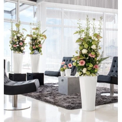 Lechuza Pflanzgefäß Delta Premium Ø 30 Cm X 56 Cm Weiß Hochglanz 7 Lechuza Pflanzgefäß Delta Premium Ø 30 Cm X 56 Cm Weiß Hochglanz – Bild 5