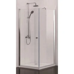 Sanotechnik Eckduschkabine Elegance Mit Schwingtür 195 Cm X 90 Cm X 90 Cm Chrom