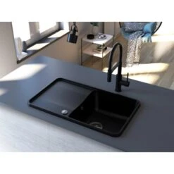 Miló Einbauspüle Granitverbundstoff Piu 78 Schwarz -Familie Produkt Geschäft 5903140018131 30