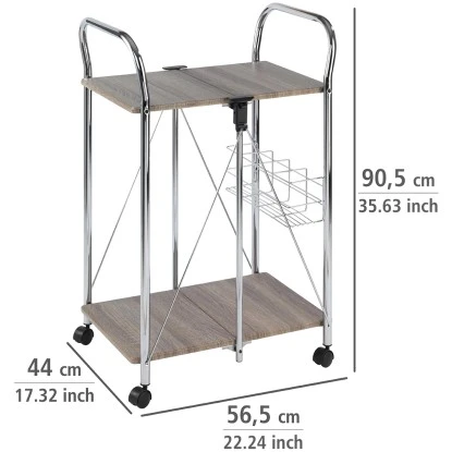 Wenko Servierwagen Liky Holzdekor Zusammenklappbar 4 Wenko Servierwagen Liky Holzdekor Zusammenklappbar – Bild 2