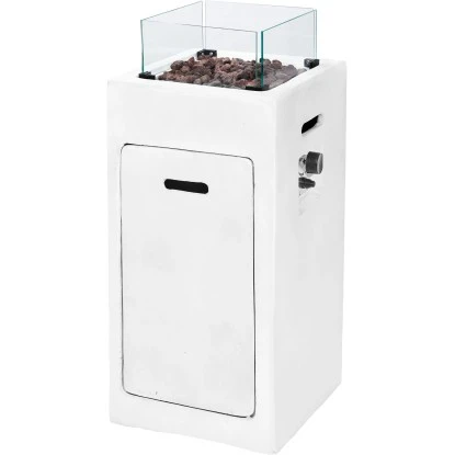 Amare Gas-Feuerstelle Für Den Außenbereich Quadratisch Weiß 4 Amare Gas-Feuerstelle Für Den Außenbereich Quadratisch Weiß – Bild 2