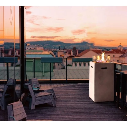 Amare Gas-Feuerstelle Für Den Außenbereich Quadratisch Weiß 6 Amare Gas-Feuerstelle Für Den Außenbereich Quadratisch Weiß – Bild 4