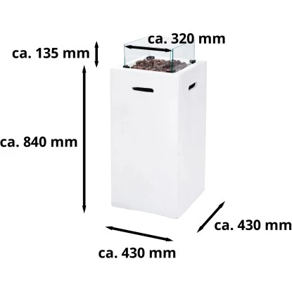 Amare Gas-Feuerstelle Für Den Außenbereich Quadratisch Weiß 9 Amare Gas-Feuerstelle Für Den Außenbereich Quadratisch Weiß – Bild 7