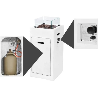 Amare Gas-Feuerstelle Für Den Außenbereich Quadratisch Weiß 10 Amare Gas-Feuerstelle Für Den Außenbereich Quadratisch Weiß – Bild 8