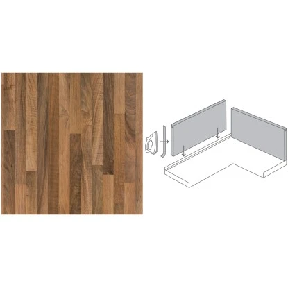 Küchenrückwand 296 Cm X 58,5 Cm Nussbaum Holznachbildung (NU 742) 4 Küchenrückwand 296 Cm X 58,5 Cm Nussbaum Holznachbildung (NU 742) – Bild 2