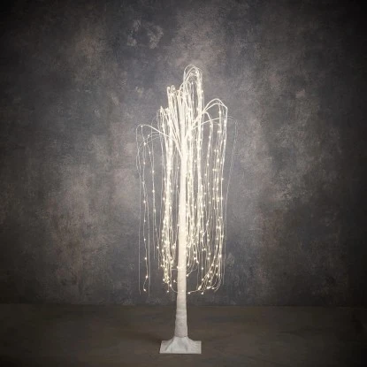 LED-Weidebaum Weiß Classic Weiß 400 Led IP44 Und Timer 150 Cm X Ø 80 Cm 3 LED-Weidebaum Weiß Classic Weiß 400 Led IP44 Und Timer 150 Cm X Ø 80 Cm