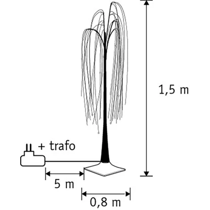 LED-Weidebaum Weiß Classic Weiß 400 Led IP44 Und Timer 150 Cm X Ø 80 Cm 4 LED-Weidebaum Weiß Classic Weiß 400 Led IP44 Und Timer 150 Cm X Ø 80 Cm – Bild 2