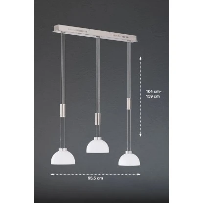 Fischer & Honsel LED-Pendelleuchte Avignon 3x 9 W Weiß-Nickel 2900 Lm 5 Fischer & Honsel LED-Pendelleuchte Avignon 3x 9 W Weiß-Nickel 2900 Lm – Bild 3