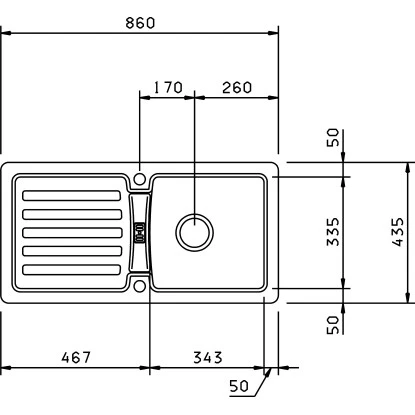 Eurodomo Einbauspüle Prima 86 Cm Espresso 4 Eurodomo Einbauspüle Prima 86 Cm Espresso – Bild 2